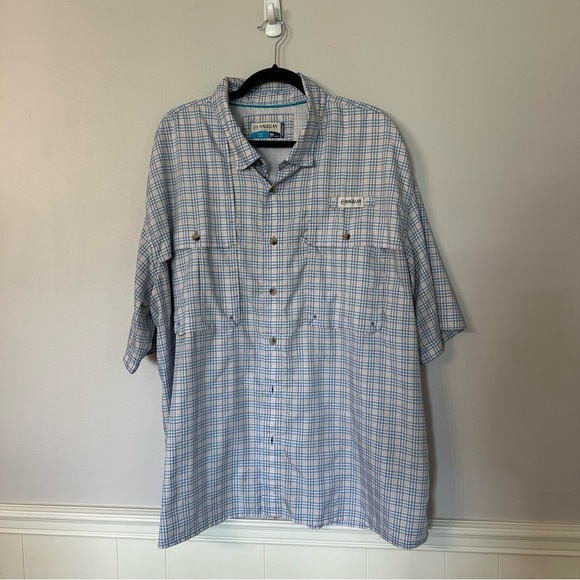 Magellan Men’s MagWick Short Sleeve Fish Gear Button Up Plaid Shirt Sz 2XL GUC - Picture 2 of 10
